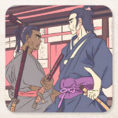 侍 スクエアペーパーコースター (正面)