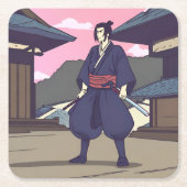 侍 スクエアペーパーコースター (正面)