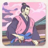 侍 スクエアペーパーコースター (正面)