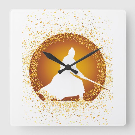 侍 スクエア壁時計 (正面)