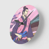 侍 ラウンド壁時計 (傾斜)