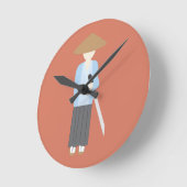 侍 ラウンド壁時計 (傾斜)