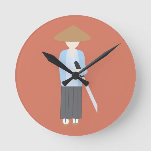 侍 ラウンド壁時計 (正面)