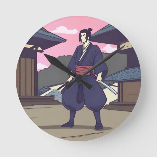 侍 ラウンド壁時計 (正面)