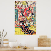 侍・秀吉と妻1805ティール（緑がかった色） ポスター (キッチン)