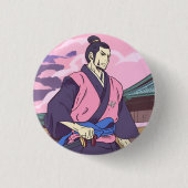 侍 缶バッジ (正面)