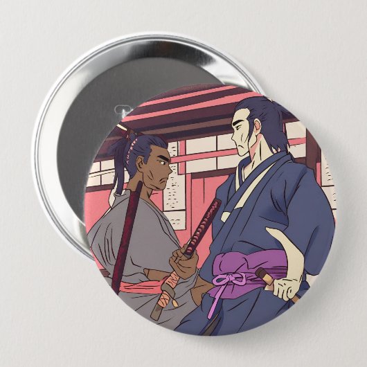 侍 缶バッジ (正面&裏面)