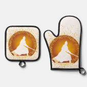 侍 鍋つかみ&鍋敷きセット (正面)