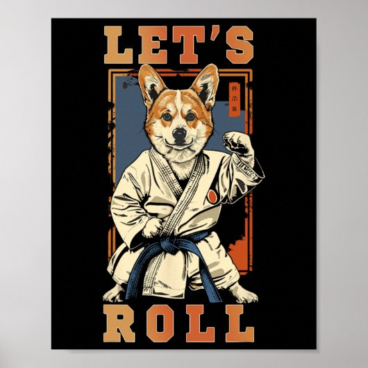 侍Corgi柔術ギBjjライフブラジルK ポスター (正面)