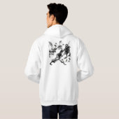 侍vs忍者:壮絶な決闘 墨絵アート パーカ (裏面フル)
