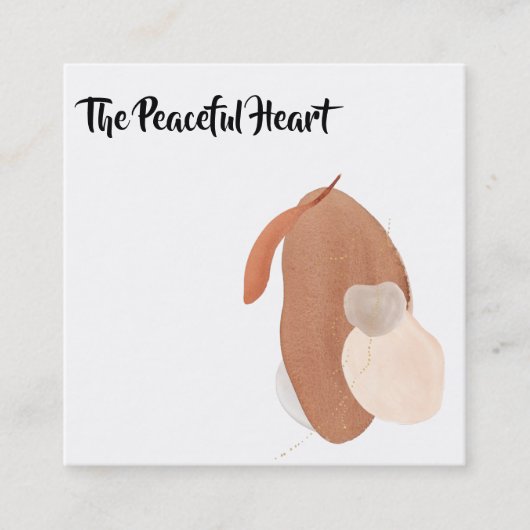 *~*侘び寂び抽象芸術インミニマルクAR27 QRシンプル スクエア名刺 (正面)