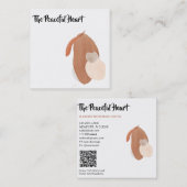 *~*侘び寂び抽象芸術インミニマルクAR27 QRシンプル スクエア名刺 (正面/裏面)