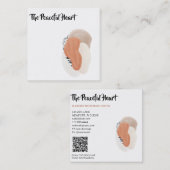 *~*侘び寂び抽象芸術インミニマルクAR27 QR スクエア名刺 (正面/裏面)