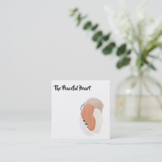 *~*侘び寂び抽象芸術インミニマルクAR27 QR スクエア名刺 (スタンド正面)