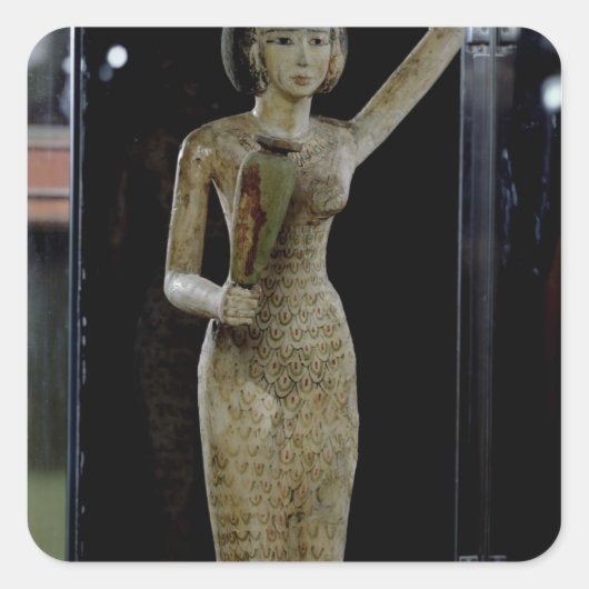 供物の持運ち主の女性 スクエアシール (正面)