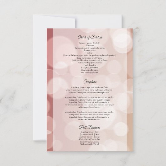 供用順序葬儀プログラムテンプレート 招待状 (裏面)