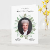 供用順序|緑の葬儀プログラム カード (黄色い花)