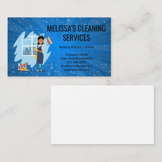 供給およびツールのクリーニング | バブル青のメイド 名刺 (正面/裏面)