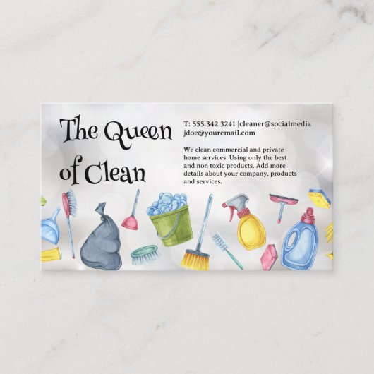 供給およびツールのクリーニング | ボケの背景 名刺 (正面)