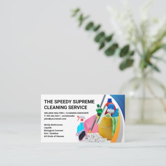 供給およびツールのクリーニング | メイドサービス 名刺 (スタンド正面)