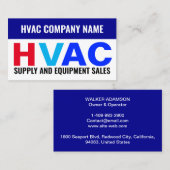 供給および機器の販売 – HVAC 名刺 (正面/裏面)