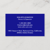 供給および機器の販売 – HVAC 名刺 (裏面)