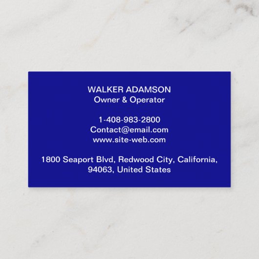 供給および機器の販売 – HVAC 名刺 (裏面)