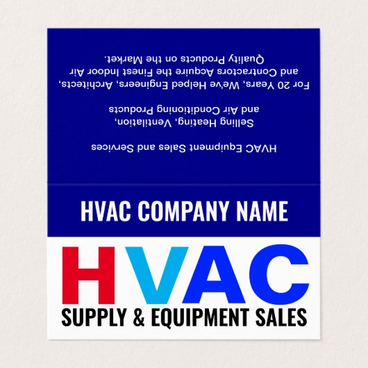 供給および機器の販売 – HVAC 名刺 (外部フラット)