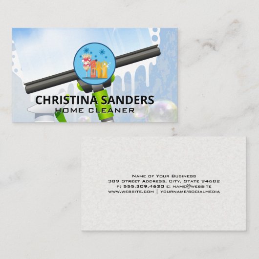 供給のクリーニング | ウィンドウ洗浄 名刺 (正面/裏面)