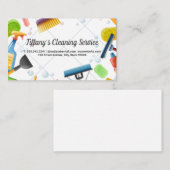 供給のクリーニング |タイルの床の背景 名刺 (正面/裏面)