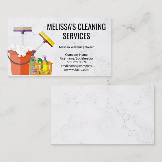 供給のクリーニング | メイド 名刺 (正面/裏面)