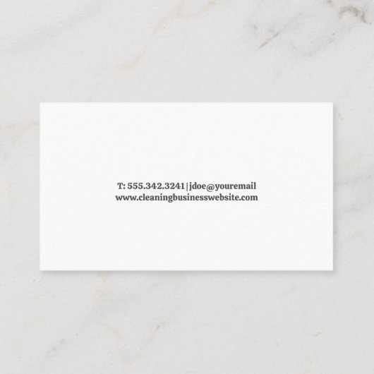 供給のクリーニング | 衛生化 | ジャニター | メイド 名刺 (裏面)
