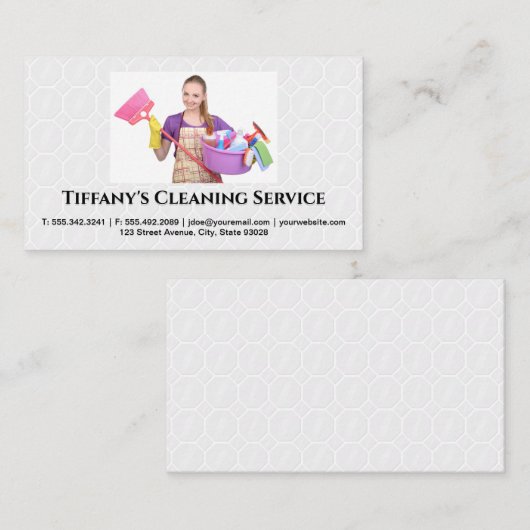 供給の衛生化 | クリーナー・ウーマン 名刺 (正面/裏面)
