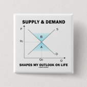 供給及び要求は形づけます生命(Econ)の私の展望を 缶バッジ (正面)