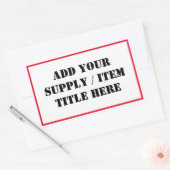 供給/品目タイトル団体や組織ラベルの追加 長方形シール (封筒)