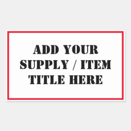 供給/品目タイトル団体や組織ラベルの追加 長方形シール