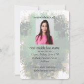 供養招待状フクロウ鳥獣 招待状 (裏面)