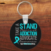 依存症の回復は依存症に対する抵抗を取る キーホルダー (正面)