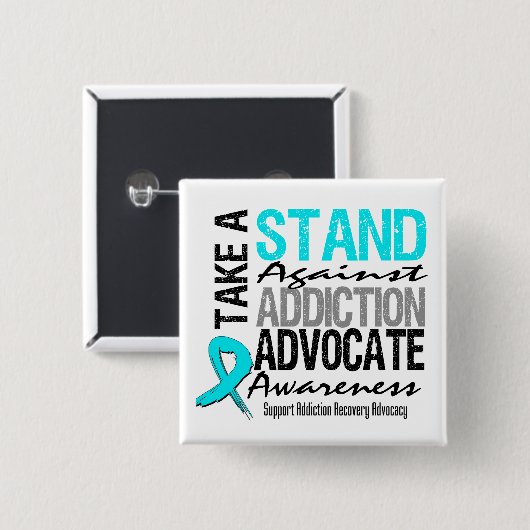 依存症の回復は依存症に対する抵抗を取る 缶バッジ (正面&裏面)