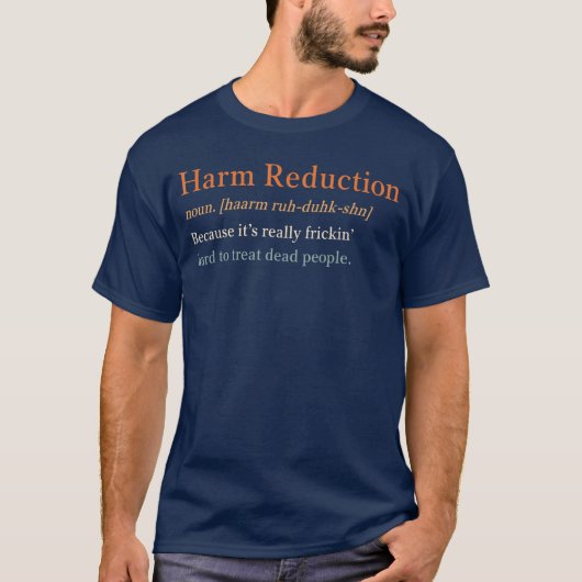 依存症カウンセラーによる危害軽減の定義 リカバリー Tシャツ (正面)