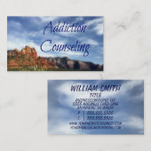 依存症カウンセリング風光明媚な砂漠の背景 名刺 (正面/裏面)
