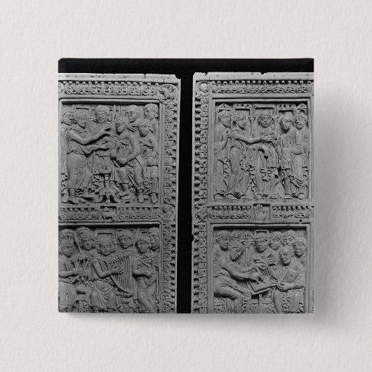 依託し、歌っているデイヴィッド王 缶バッジ (正面)