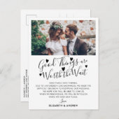 価値あるものを待つ 結婚延期の写真 案内ポストカード (正面/裏面)