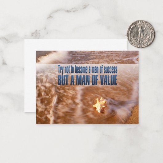 価値ある人間になれ感動的引用文 ノートカード (正面/裏面インサイチュ)