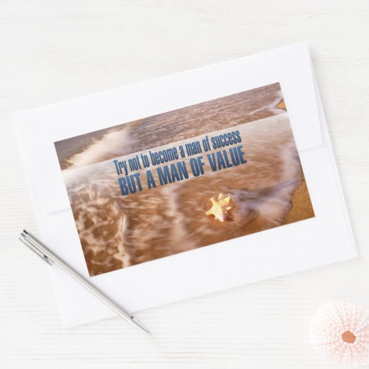 価値ある人間になれ感動的引用文 長方形シール (封筒)