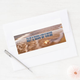 価値ある人間になれ感動的引用文 長方形シール