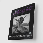 価値ある妻 スクエア ブラック ウォール クロック (傾斜)