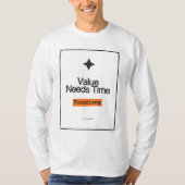価値には時間がかかる Tシャツ - 長期投資家へのギフト (正面)