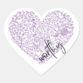 価値のあるハートシール（紫） ハートシール (正面)