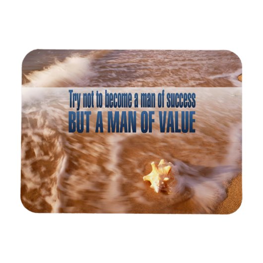 "価値のある人になる"引用文フレキシ感動的ー マグネット (横)